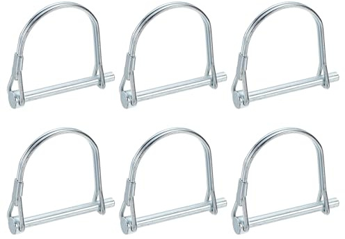 PATIKIL 6Pz Perni Sicurezza Bloccaggio 3/16 x 2 (5x50mm) Argento | Perno Di Aggancio Per Rimorchio Filo, Albero Ad Arco, Clip a Molla Semicircolare, per Rimorchi Agricoli Carri da Giardino