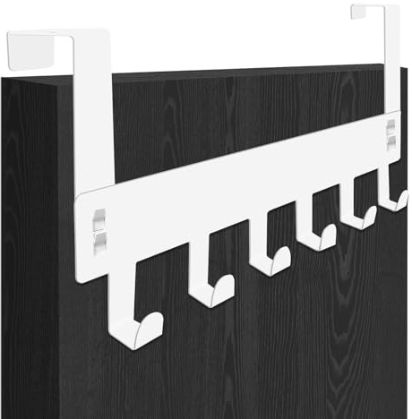 TAIVIN Set di 2 Ganci per Porte,Appendiabiti da Porta,Appendino Metallici Multifunzionali,Adatti per Appendere Giacche,Cappotti,Asciugamani (Bianco-2 pezzi)