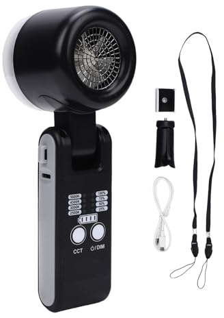 CFTGIW Luz de Relleno LED Rotativo de 180 ° con 4 Niveles de Brillo y 4 Temperaturas de Color 2500K-5600K Alto CRI ≥96 para Fotografía Vlogging Vlogging
