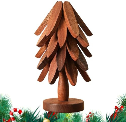 Baumförmiger Holzuntersetzer, Topfuntersetzer Holz, Untersetzer Aus Holz In Baumform, Faltbare WalnussUntersetzer, 10 X 10 X 22 cm, Für Küche Esstisch Wohnung Weihnachten Kochgeschirr