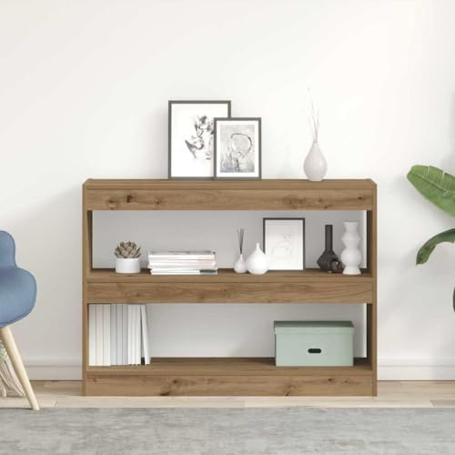 Owoxanthellate Bücherregal Artisan-Eiche 100 x 30 x 72 cm Massiver Holzwerkstoff Modernes Design Robust & Langlebig für Wohnzimmer Büro Flur Schlafzimmer