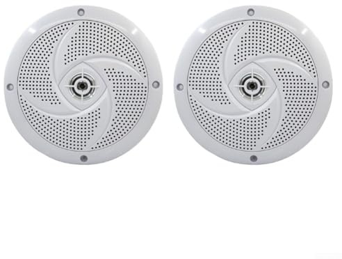 Haut-parleur marin ultra fin et étanche pour camping-car, système audio extérieur 2 voies 180 W avec 16,3 cm de diamètre, grille ABS résistante aux UV, construction en aluminium robuste, pour Yach