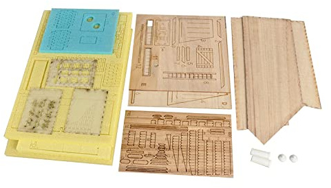 Kit de Construcción de Ruinas de Batalla 1/35, Modelo de Casa de Madera para Dioramas y Maquetas, Escala 1:35