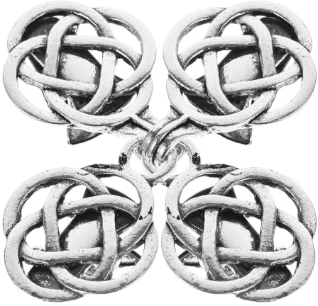 UKCOCO 2 Pares Broche Vintage de Aleación de Zinc para Mujer Diseño Hueco Elegante, Clip Doble Funcional para Suéter, Cárdigan, Vestidos y Abrigos en Color Plata para Varias Ocasiones