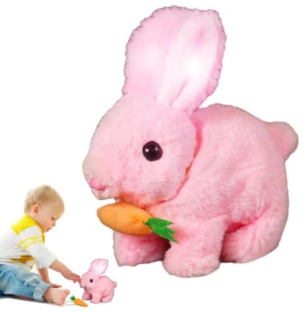 Hopping Bunny Hopping Robotic Animal Jumping Twitching Nose Wiggling Ears