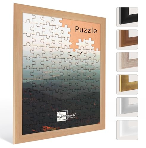 Bildershop-24 Puzzlerahmen Bilderrahmen Valencia 60X80cm Buche für ca. 1000-1500 Teile