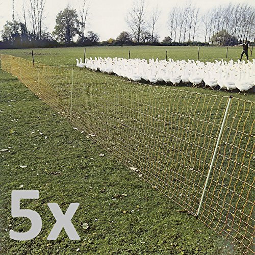 5x Euronetz Elektro Geflügelnetz Geflügelzaun 112 cm