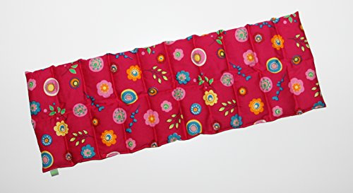 Dinkelkissen Traumschläferchen, ca. 60x20 cm, 20 Kammern, Wärme-Kälte-Kissen (pink mit Blumen)