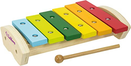 Eichhorn 100005075 - Holz Xylophon, 24 x 15 cm, 6 x Holznoten, Klöppel