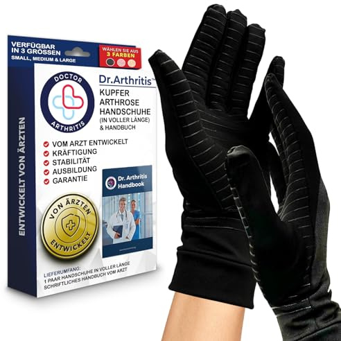 Doctor Developed Full-Length Compression Handwear for Arthritis & Raynauds & Doctor Handbook, pain relief support (Medium)