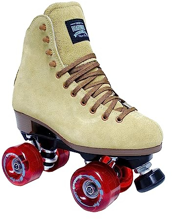 Sure Grip Tan Boardwalk Outdoor Roller Skates for Men & Women | Made in USA and Imported | 65mm Wheels with Nylon Sole Material - ABEC 3 Bearings with 5/8 Adjustable Rubber Stoppers