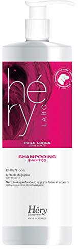 HERY Labo - 66010 - Shampooing Poils Longs pour chien a l'huile de jojoba - 1L