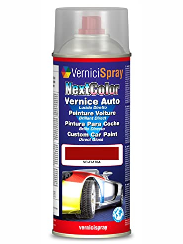 Vernice Ritocco compatibile con FIAT PUNTO 176A ROSSO MARANELLO/PASSIONALE per verniciatura carrozzeria in Bomboletta Spray 400 ml Vernice Spray Graffi Auto - Graffi Auto