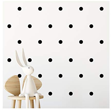 Autocollant mural à pois (112 autocollants) | Facile à décoller, coller et sans danger sur les murs peints | Déco à pois en vinyle amovible | ensemble de feuilles de papier (noire)