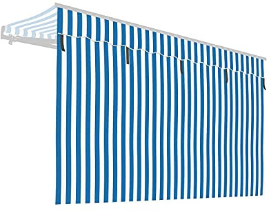 empasa Markisen Volant Markisenstoff Markisen-Zubehör Sonnenschutz | Sichtschutz für unsere Gelenkarmmarkisen 'Start' und 'Start Plus', Farbe:blau/weiß gestreift, Größe:350 cm