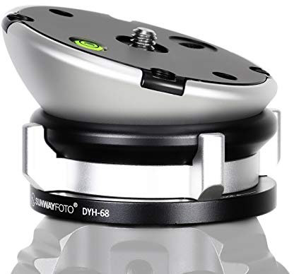 SUNWAYFOTO Tête de trépied DYH-68 avec Base de nivellement, capacité de Charge de 10 kg