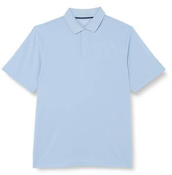 Amazon Essentials Men's Golf Polo Shirt, Moisture-Wicking Quick Dry, Short Sleeve, Light Blue, L