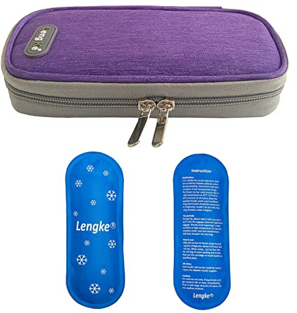 Custodia termica per insulina, Borsa termica da viaggio per diabetici insieme a 2 impacchi di ghiaccio riutilizzabili per Penna per insulina farmaci e Confezioni di forniture (Viola)