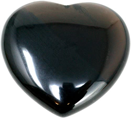Edelstein Herz 4 cm, 1 Stück, Handschmeichler Taschenstein Steinherz Edelsteinherz Liebe Farbe wählbar (Lamelle Obsidian)