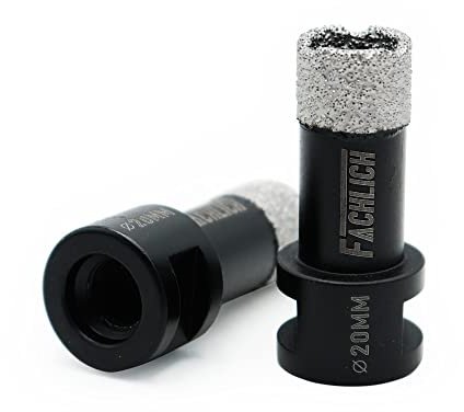 FACHLICH Diamond Core Drill Bits 2PK 20mm Tile Hole Saw Vacuum Brazed for Porcelain Tile Ceramic Granite Marble