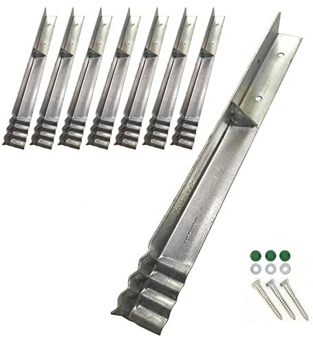 8 x Eck-/Winkelanker-Sets zum Einbetonieren, inkl. Befestigungsmaterial - für Schaukel, Spielturm & Spielgeräte im Außenbereich (Eck- / Winkelanker)