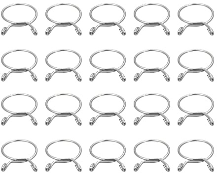 sourcing map 20 Stk. Schlauchschellen, 25mm ID für 23-23.5mm Benzinschlauch Schellen, 304 Edelstahl Kraftstoffleitung Rohrschellen für Luftschläuche Wasserschläuche Silikonschläuche