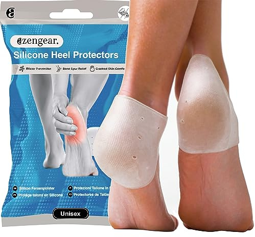 aZengear Protezioni per Tallone in Silicone (4 pezzi) per Scarpe | Prevenire Vesciche, Tacchi Screpolati | Coppe per Cuscino in Gel Morbido, Maniche Alla Caviglia, Cuscinetti per Uomini e Donne