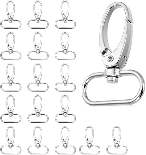 ATB-Foger 30 piezas de cierre giratorio, mosquetones, llavero de langosta, clip de gancho para bolsos, cinturones, llaveros y manualidades (ancho interior 25mm)