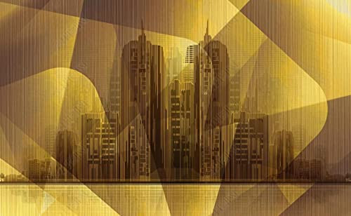 Papel Pintado 3D Metal Urbano Papel Tapiz Fotomurales Moderno Murales -320929 300x210cm