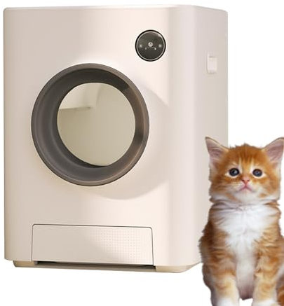 DELURA Lettiera Gatto Autopulente, Lettiera Gatto, Controllo App/Rimozione Odori/Protezione di Sicurezza for più Gatti(Bianco)