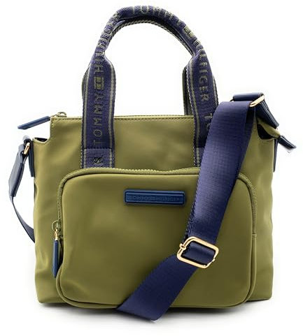 Tommy Hilfiger Tasche I Damen I GRÜN I Henkeltasche I Umhängetasche I Schultertasche I NYLON I 30x20x15cm I TH Logo I Damenhandtasche I Women Bag4399