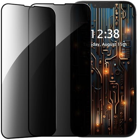 MINUUISCT 2 Pack Privacy Screen Protector for iPhone 13 Mini, Coverage Tempered Glass, Screen Protector Protective Glass