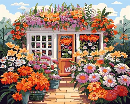 Yoonqun Serra Dipingere con i Numeri Adulti,Fai da Te Paint by Numbers Kit con Pennelli Pittura a pigmento Acrilico per Adulti Bambini Olio su Tela Casa Parete Decor Regalo senza Cornice,45x60cm