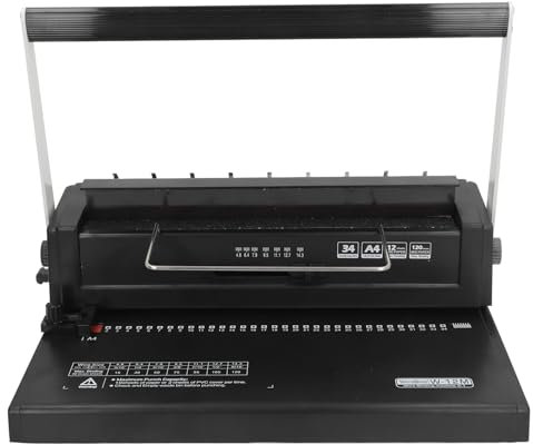 Drahtbindemaschine, Spiralspulenbinder, Manuelle 14-mm-Bindemaschine mit 3:1-Teilung für A4 A5, 12-Blatt-Stanzung, 120-Blatt-Bindung, für Buchpresse, Papier, Binderbuch, Notizbuch