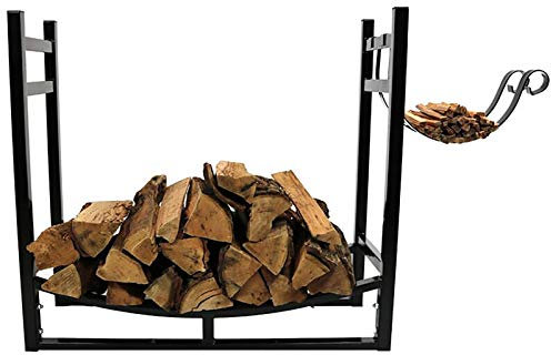 Heavy Duty Firewood Rack for Fireplace Indoor/Outdoor 2.8 Ft Log Wood Holder with Kindling Holder 31 Inch Tall