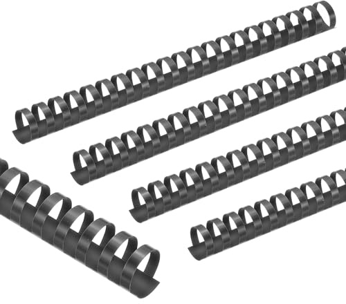 PATIKIL 25mm (1) Plastic Binding Combs, 10 Pcs 21 Rings Comb Binding Spines 225 Sheet Capacity Letter Size for Binding Paper Sheets Notebook Calendar Picture Album, Black
