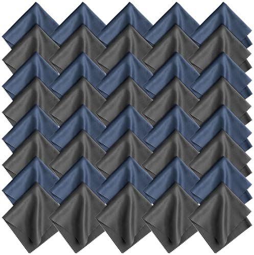 Romon Brillenputztücher, 40 Stück Mikrofaser Reinigungstücher Brillenputztuch für Brillen 20 * 20cm Wiederverwendbar Mikrofasertücher Brillenputztuch für Gläser Kamera Objektiv Bildschirme Tablet