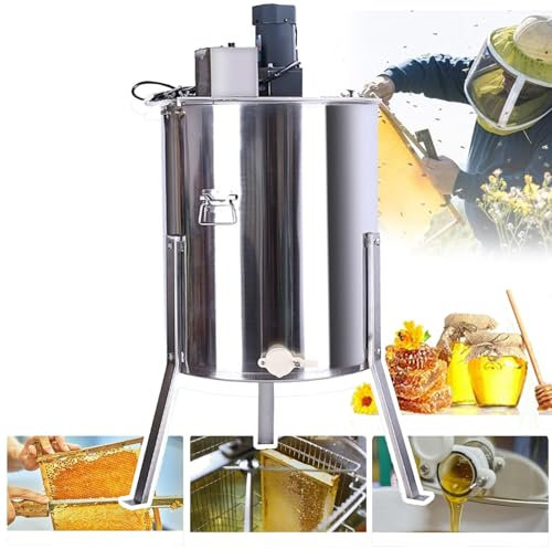 XCSCUK Extracteur de Miel électrique, séparateur d'extracteur d'abeilles en Acier Inoxydable, centrifugeuse en nid d'abeille, pour Apiculteur Amateur