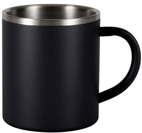 Edelstahl Thermo Tasse 350ml doppelwandig Isolierbecher Henkel ohne Deckel