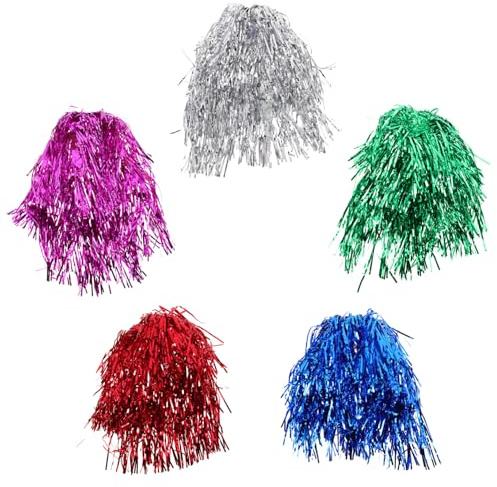 PRETYZOOM Lametta Partyperücken 5 Stück aus Weichem Pet Material Bunte Disco Cosplay Perücken für Damen und Herren Cheerleader Kostümzubehör für Festivals und Mottopartys