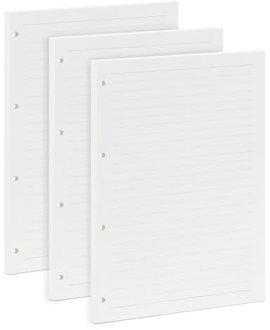 Liniertes Nachfüllpapier A4 Format, 135 Blatt Ringbuchblätter 29 x 21 cm, 100g/m² mit 4 Löchern Perfekt für Schule, Büro & Studien