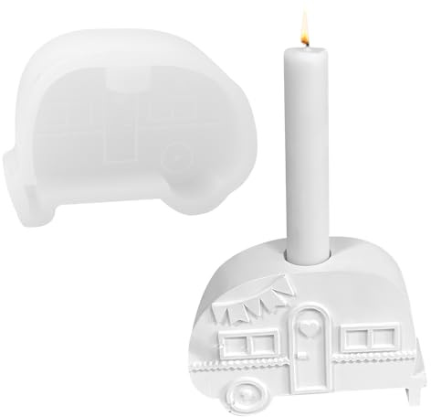 DIY-Busform Camping Bus Camping Bus Silikonform Kerzenhalter Silikonform Stabkerzen Gießform Beton Kerzenhalter 3D Campingbus für Stabkerzen und Teelichter