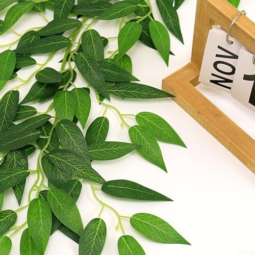 Gettimore Ghirlanda di vite artificiale in salice, 100,1 cm, verde, piante simulate per matrimoni, decorazione primaverile