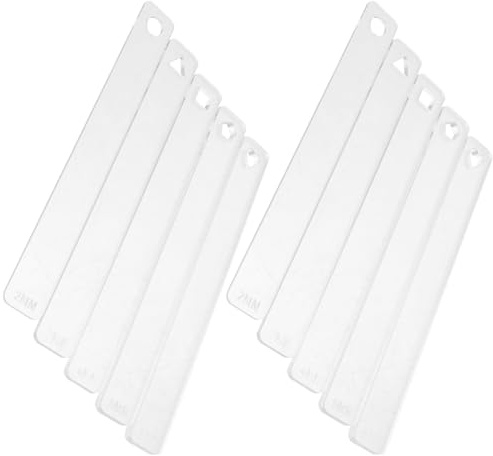 TOYANDONA Set 10 Pezzi Distanziatori per Mattarello in Acrilico Trasparente Guida Misuratore di Spessore 2-6 MM per Argilla Polimerica Utensili per Ceramica Supporto Allineamento per