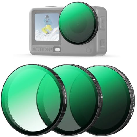 K&F CONCEPT CPL,ND4-32,Black Diffusion 1/4 Filters Compatible with DJI OSMO ACTION 6，Snaop-on Polarizing Variable ND Black-mist Filter Kit, HD Optical Glass with 28-layer Coating