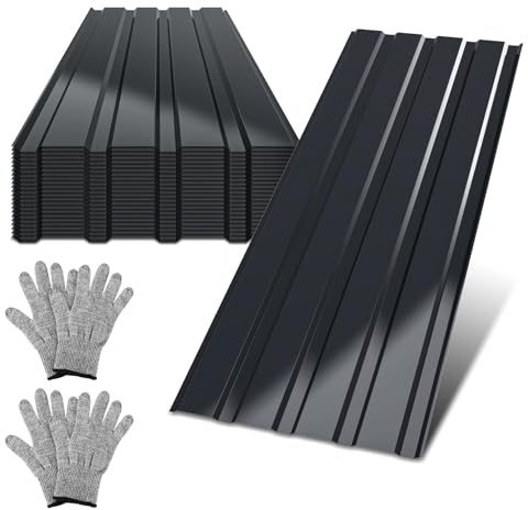 Ansobea Tôle profilée 24x Tôle trapézoïdale Plaques de toiture en tôle ondulée pour toit 115x45cm = 12m² Tôle de toit en métal pour carport, remise, Anthracite