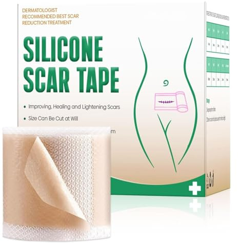 Silicone Scar Tape 4cm × 1.5m - Silicone Scar Sheets for Surgical Scars & C Section - Scar Tape for Burns, Wrinkles, Stretch Marks & C Section Recovery