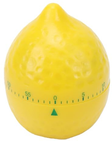 Riuulity 60 Minute Mechanical Kitchen Timer Manual Cooking Timer Rotating Alarm with Loud Bell for Baking Study Home Office (Lemon)