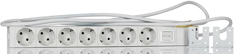 Rittal DK 7240 Typ F – Deutscher Schutzkontakt Stromverteilungseinheit mit Schalter Typ F – Deutscher Schuko, 2m