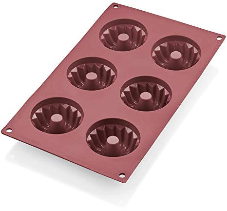 WAS 3175 006 Lot de 6 moules à kouglof en silicone Ø 7 cm Hauteur 3,5 cm